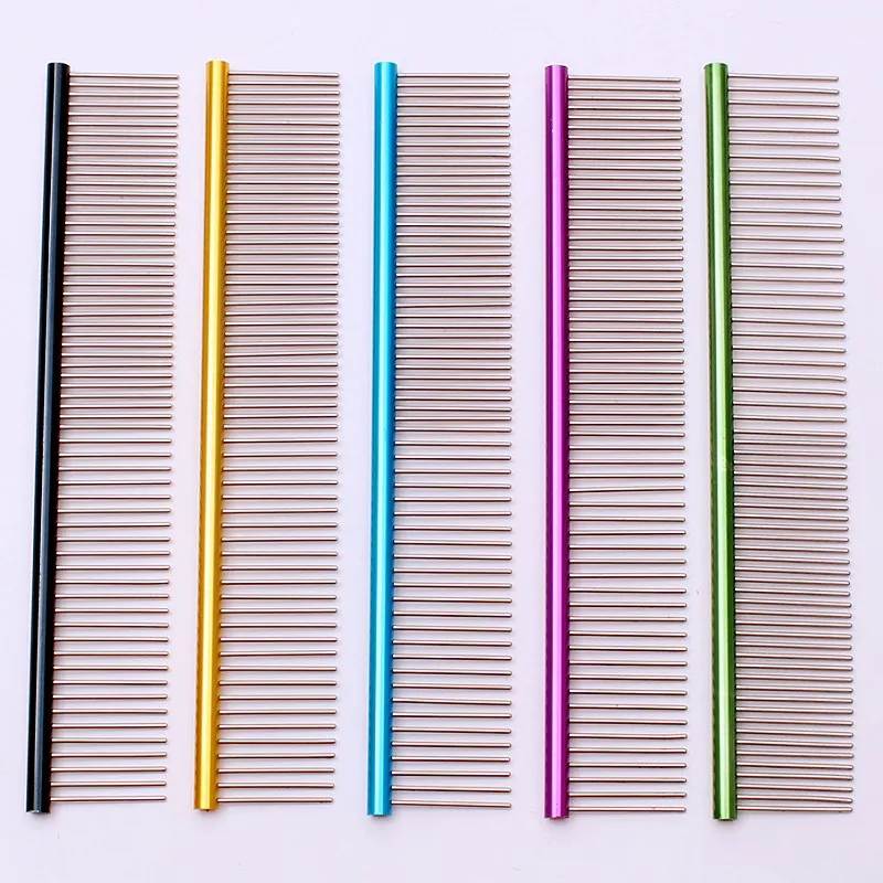 Dog Comb Stainless Steel Dogs Comb Pet Hair Remover Massage Dog Brush Pet Grooming Cat Comb Dogs Hair Knot Cleaning Pet Supplies