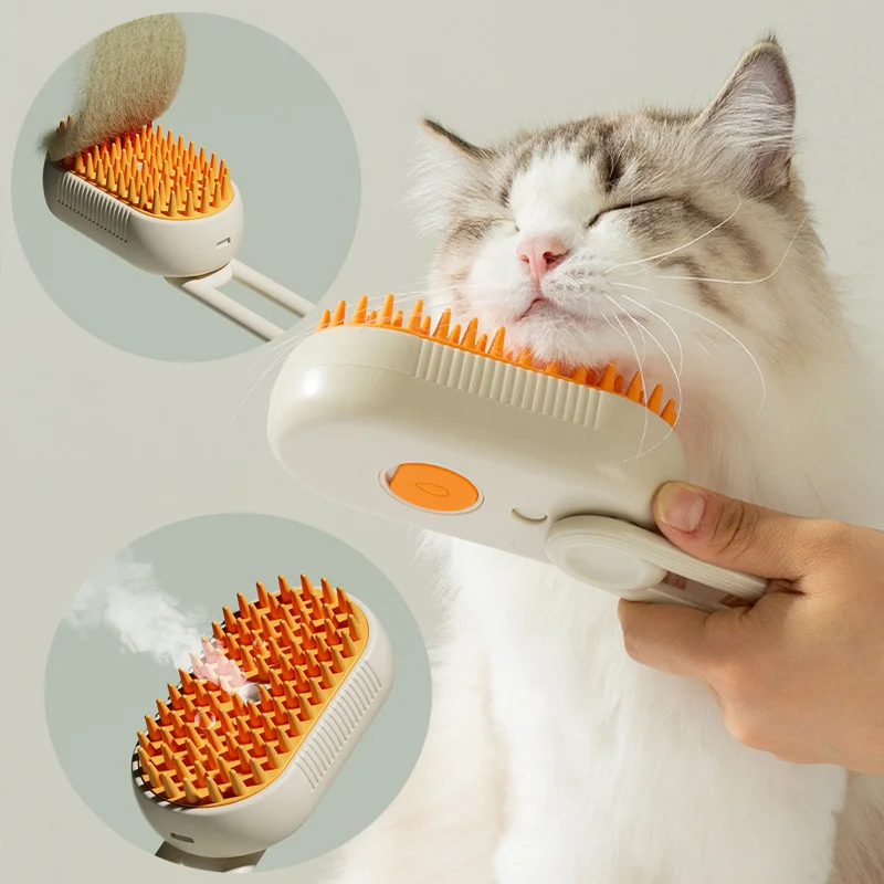 Cats Steam Hair Brush 3in1 Pet Comb Water Steam Cat Brush Massage Device Electric Spray Grooming Removing Pet Dog Bathing Tools