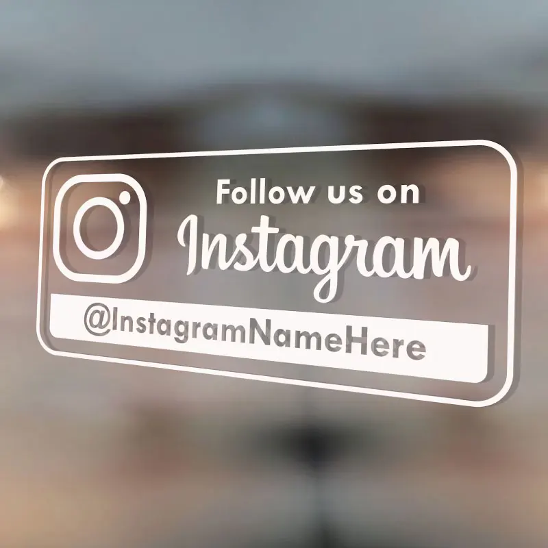 Custom Facebook,instagram Name Vinyl Decals, Social Media Tag Name Window Door Decor Sticker Business Sign Personalized Q158