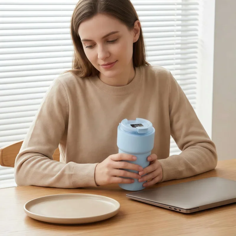 510ml Smart Temperature Display Tumbler 304 Stainless Steel Vacuum Insulated Coffee Mug Leakproof Portable Car Cup Water Bottle
