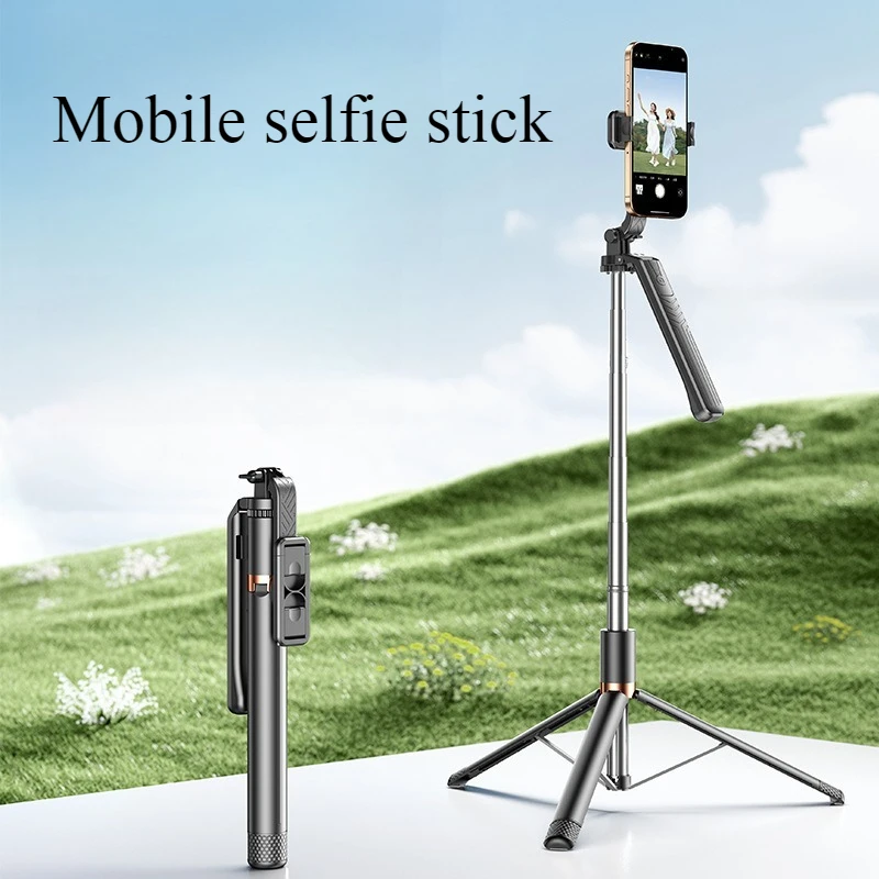 Selfie Stick Mobile Phone Holder Bluetooth Tripod Integrated Floor Telescopic Pole Portable Desktop Shooting Artifact