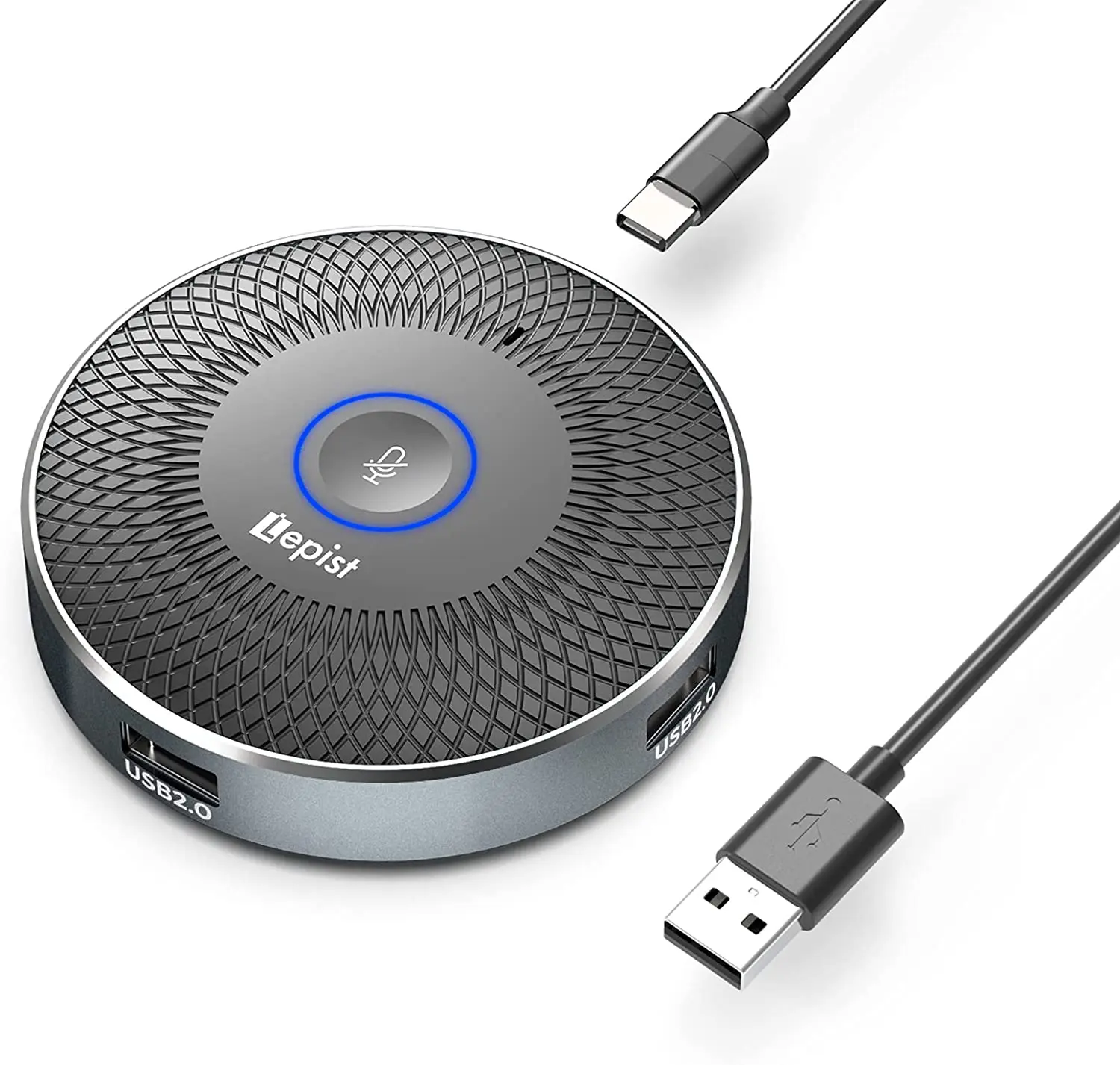 Conference Microphone, Portable 3-in-1 USB Computer Mic, 360° Omnidirectional Pickup for Desktop/Laptop/Tablet,Meeting,Skype Mic