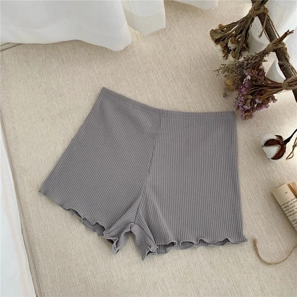 Cotton Safety Short Pants Breathable Elastic Ice Silk Panties Pure Color Soft Comfortable Seamless Underpants Under Skirt