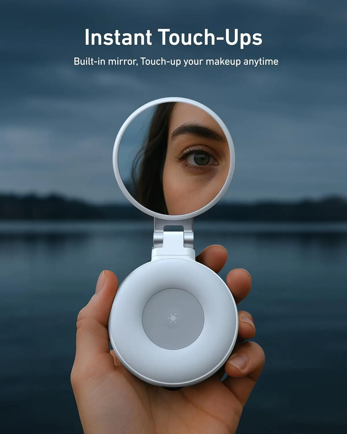 Magnetic Selfie Light Kit Portable Phone Light with Makeup Mirror 360° Ring Light for iPhone MagSafe Compatible for Accessories