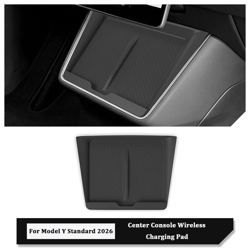 Silicone Non‑Slip Anti‑Dirt Phone Protective Mat Central Control Wireless Charging Pad For Tesla Model Y Standard RWD 2026