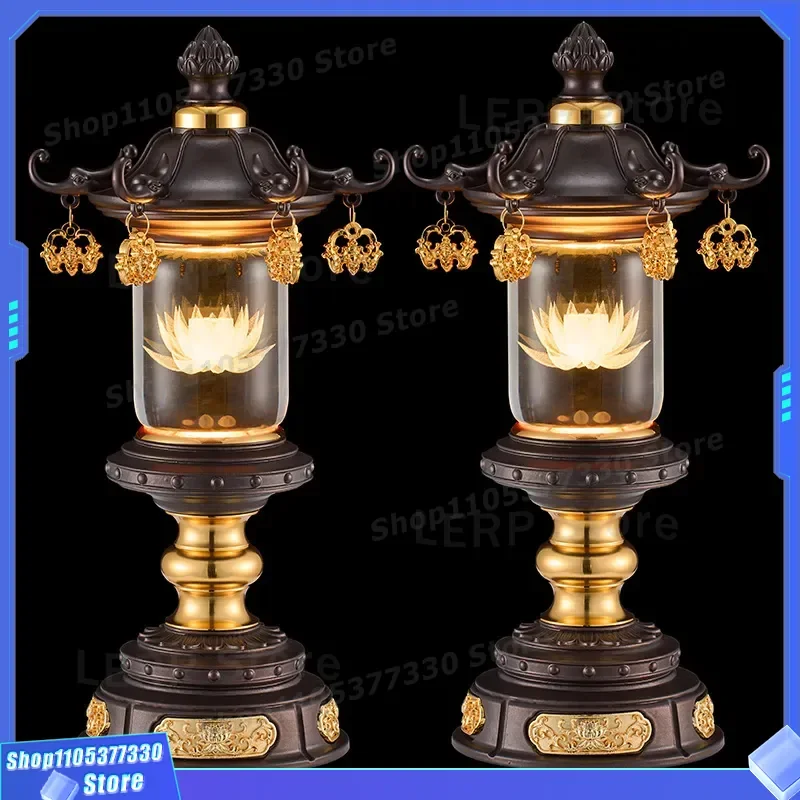 Colorful LED Lotus Buddha Lamp Crystal Lucky Light for Home Decoration Feng Shui Supply Ornament Bright Night Light Gift LED
