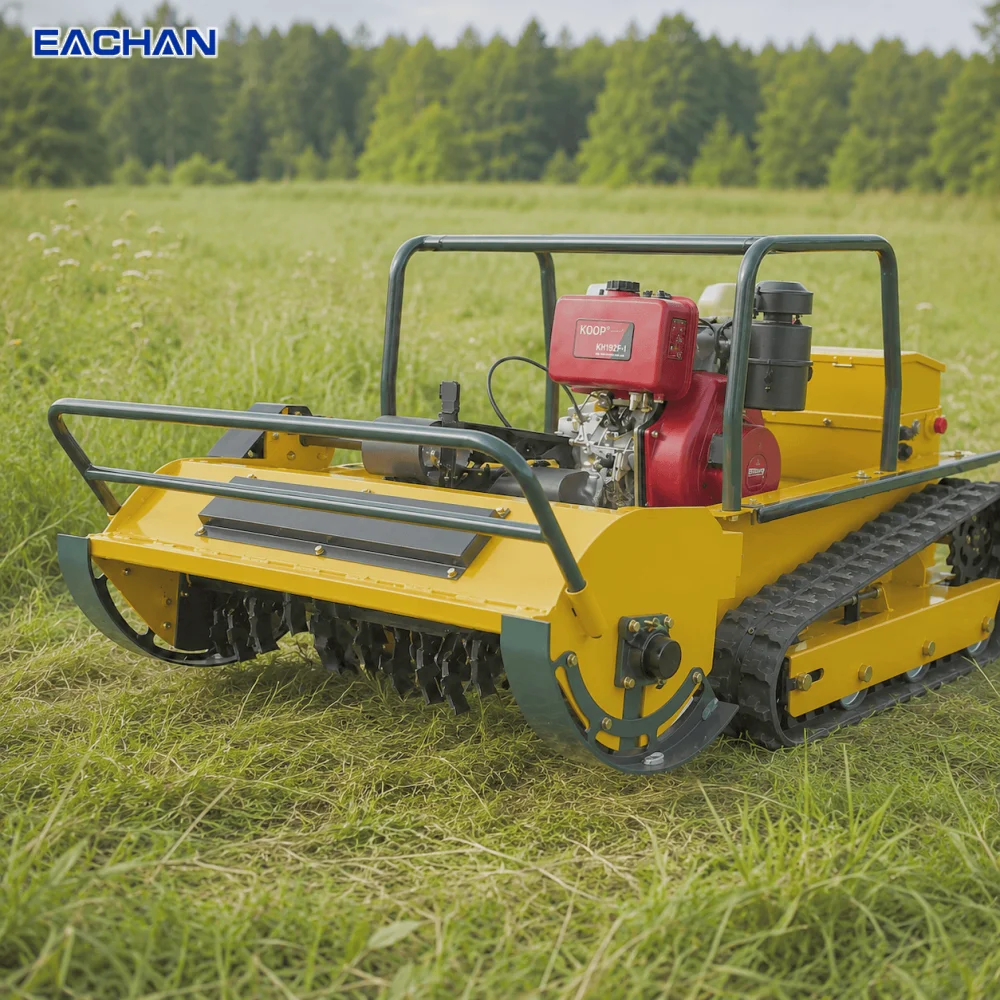Remote Control Lawn Mower Tracked Brush Mower All Terrain Slope Mowing EPA CE Certified Vegetation Management Brush Clearing