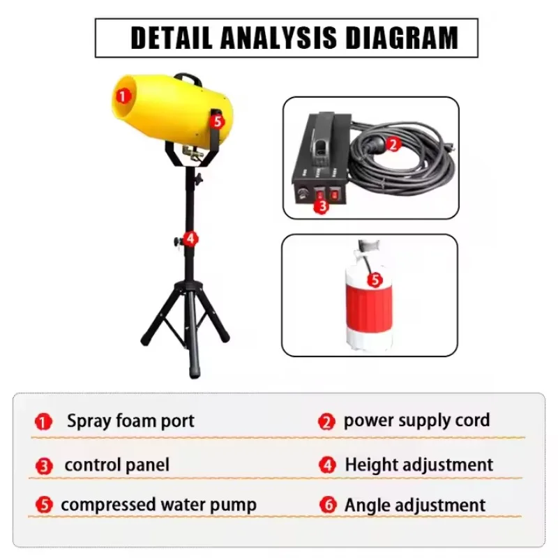 1000W Waterproof Plastic Foam  Machine for Swimming Pool Summer Party Foam Machine Party