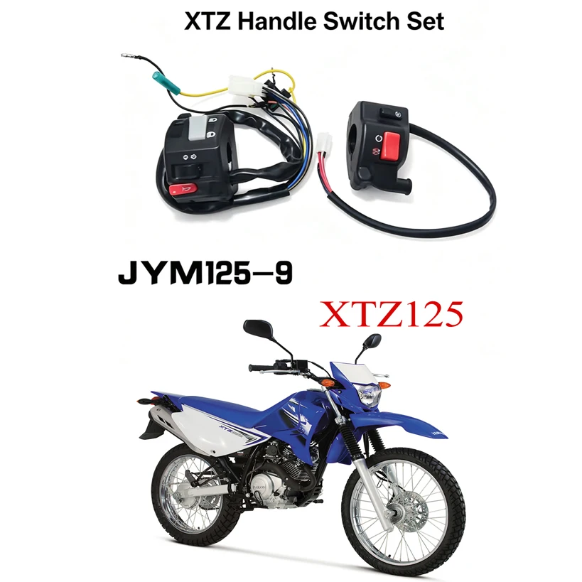 Motorcycle Dimmer Switch for Jianshe Yamaha Dirtbike For JYM125-9 XTZ125 Left/Right Signal Control Handle Starter Horn Switch