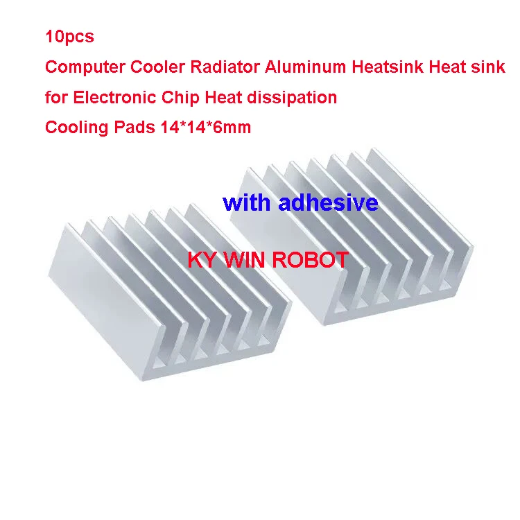 10Pcs Mini Adhesive Aluminum Radiator Heatsink Heat Sink 14x14x6mm Cooler For 3D Printer Stepper Motor Driver VGA RAM LED IC