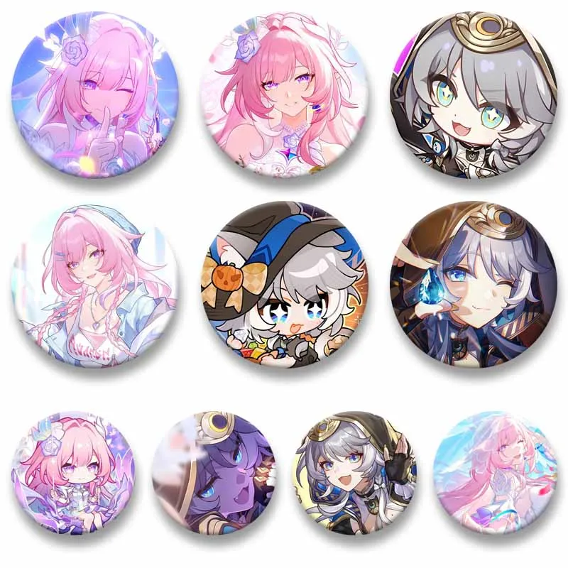 Honkai:Star Rail Cipher Cyrene Cartoon Brooch Game Figure Button Pins Cosplay Jewelry Accessories Clothes Backpack Decor Badge