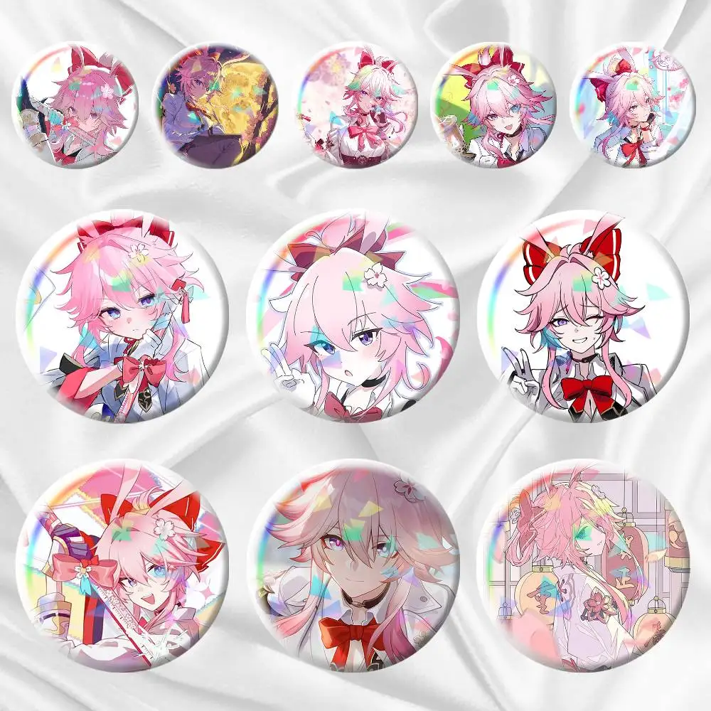 Evanescia Honkai Star Rail Game Anime Girl  75mm 58mm 44mm 25mm Brooch Backpack Hat Pins Accessories Toys Badge
