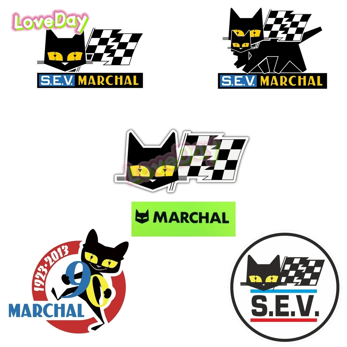 Retro Fuel Racing Sticker S.E.V. MARCHAL Faro High Quality Die Cut Vinyl Waterproof Motorcycle Sticker Racing Flag Car Sticker