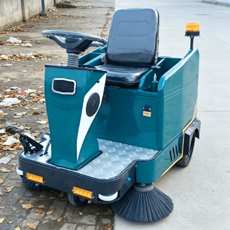 Customized DM-1800 Electric Ride On Road Cleaning New Small Sweeper Machine With Side Brushes