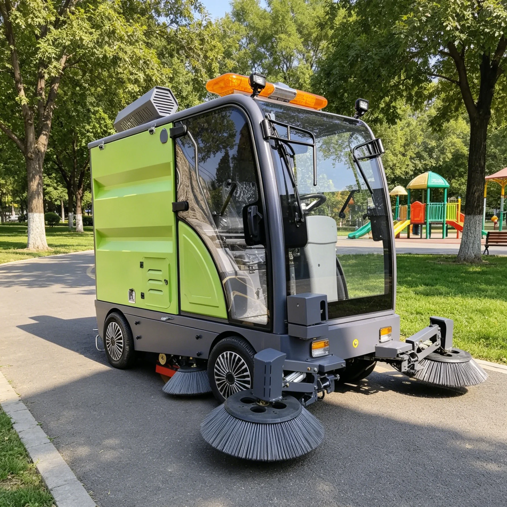 Customized New Electric Road Sweeper Car Price Small Street Sweeper Truck With Vacuum System Industrial Commercial Street Cleani