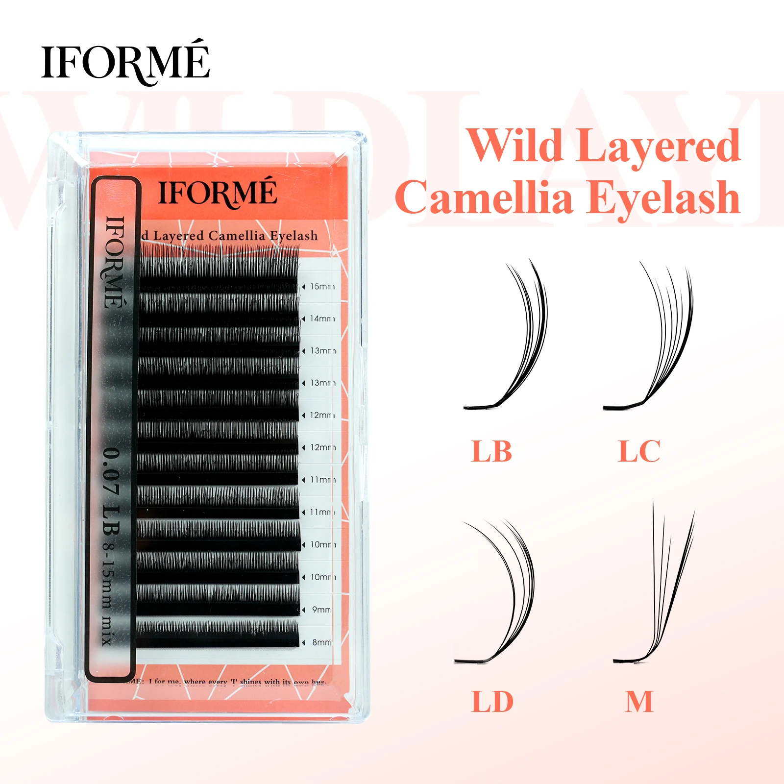 IFORME Wild Multiple Layered Camellia Eyelash Pre-glued Base Easy Fan Wispy Fluffy Eyelash Extension LB LC LD M LU