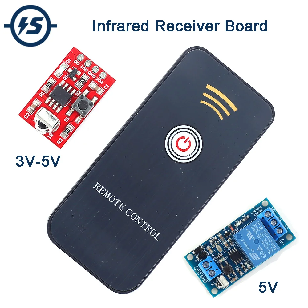 Wireless Infrared Receiver Board Module with Remote Controller For Learning DIY Kit DC 3V-5V 5V 1-Channel