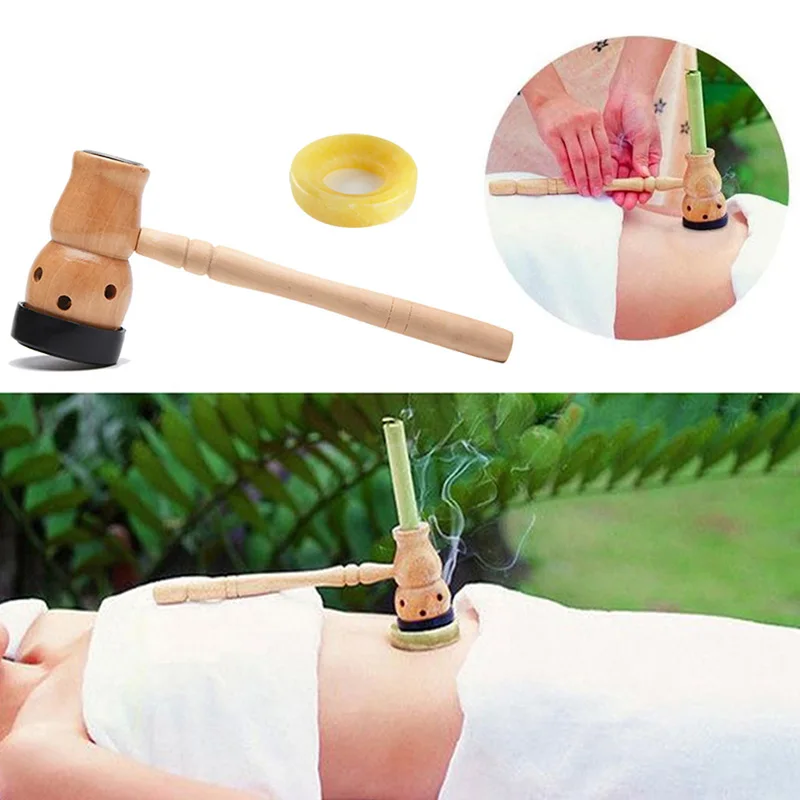 Handhold Moxa Stick Burner Jade Navel Moxibustion Nature Mugwort Herbal Warm Uterus Chinese Medicine Warm Acupunture Meridian