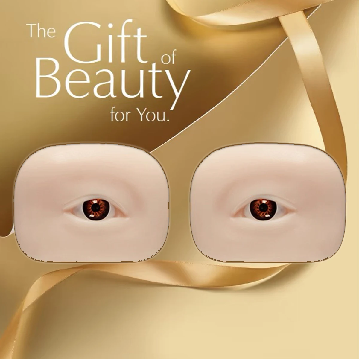 3D False Eyelash Mannequin Flat Doll Head Reusable Silicone Practice Tool for Lash Artists Eyelash Graft Training Mannequin Eyes