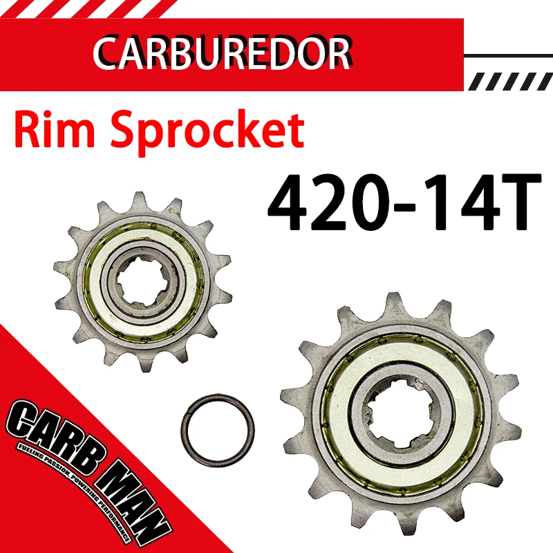 420 14T Motorcycle Front Sprocket Drive Gear Rim Sprocket For 50-125cc Engine Pit Dirt Bike ATV Go kart Quad