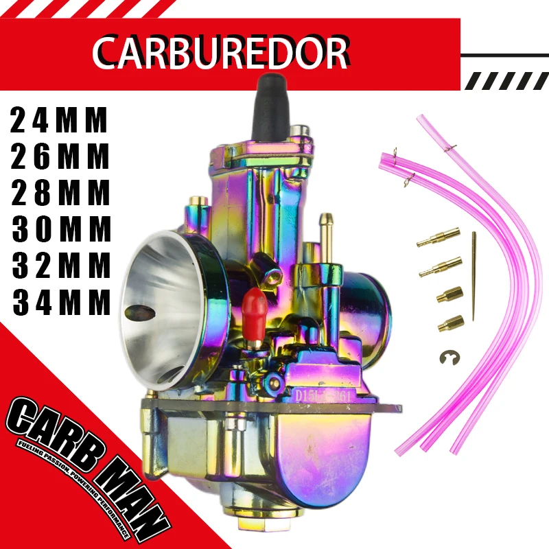 Racing PWK Carburetor With Free Power Jet For KEIHIN KOSO OKO PWK 24 26 28 30 32 34mm 2T 4T Scooter ATV Dirt Bike Universal