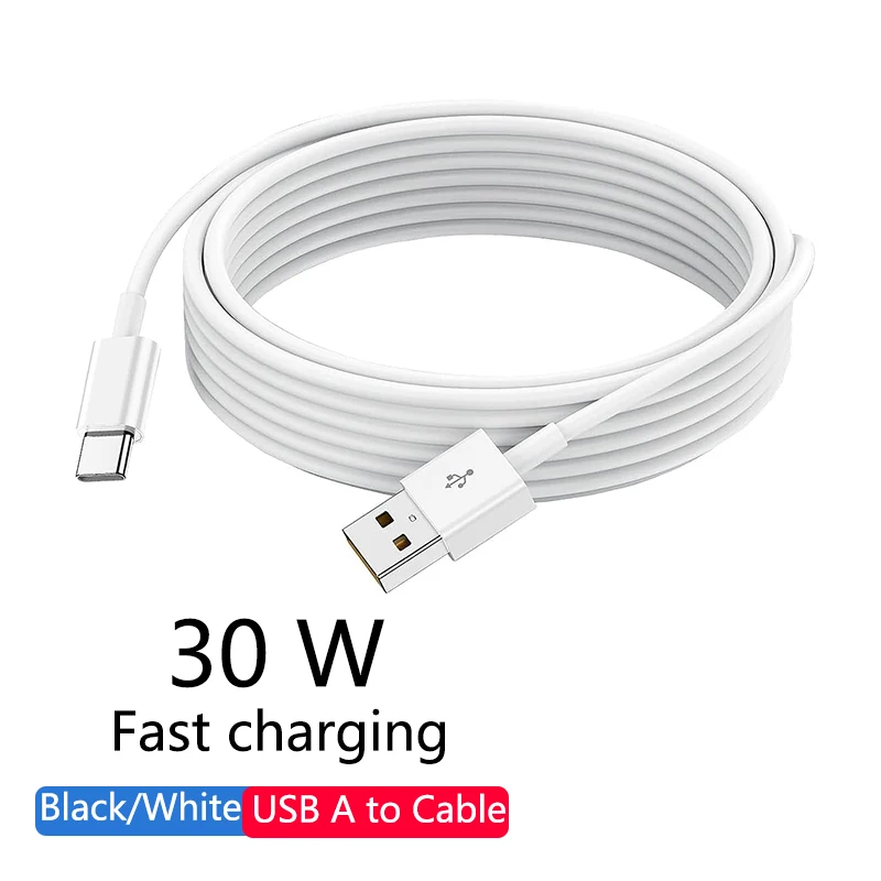 30W USB Type C Cable Date Fast Charging Cord For Samsung Huawei Xiaomi Redmi Oneplus Honor USB C Phone Fast Charging Accessories