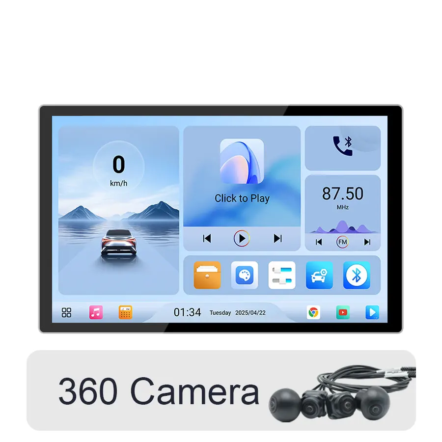 13.1 Inch Qualcomm Android 13 Fast Boot Android Auto CarPlay GPS Navi 2K Automotive Audio Car Accessories With 360 Cameras