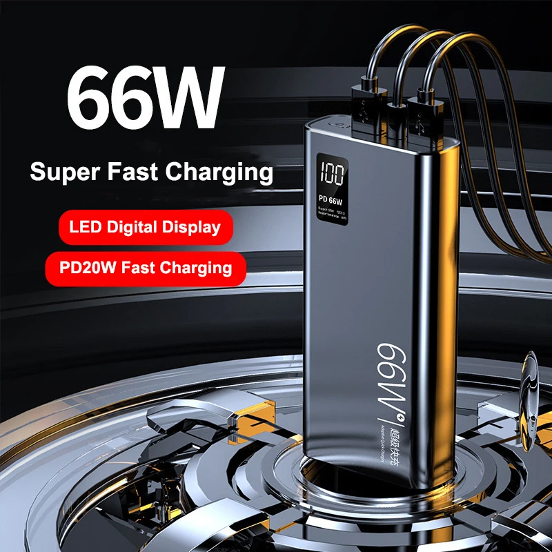 Power Bank 50000mAh with 66W PD Fast Charging Powerbank Portable Charger External Battery Pack for iPhone Huawei Xiaomi Samsung