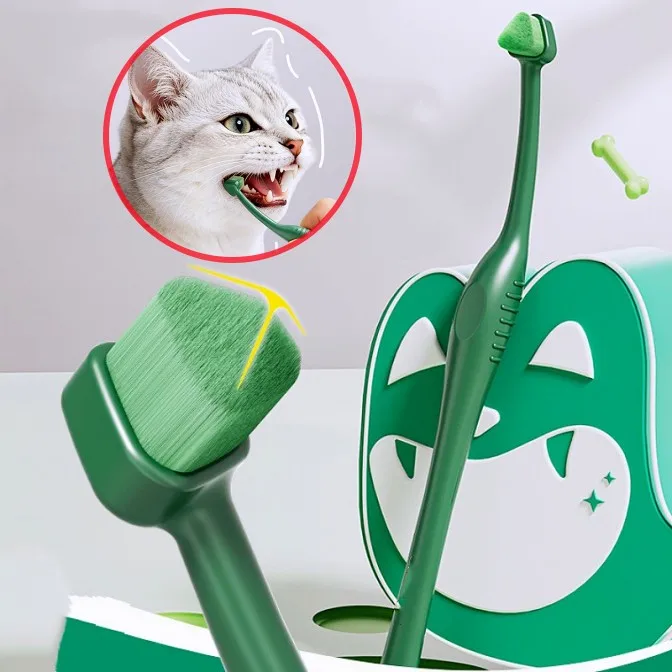 Dog Toothbrushes Set Small Head Pet Toothbrush 2PCS Triangular Toothbrush for Dog Teeth Cleaning Pet Grooming Cat Toothbrushes