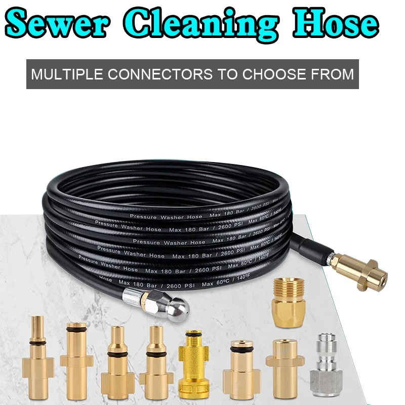10/20M High Pressure Washer Sewer Drain Water Cleaning Hose Pipe Jetting Hose Kit For Karcher  Huter  Elitech AR Blue Clean ﻿