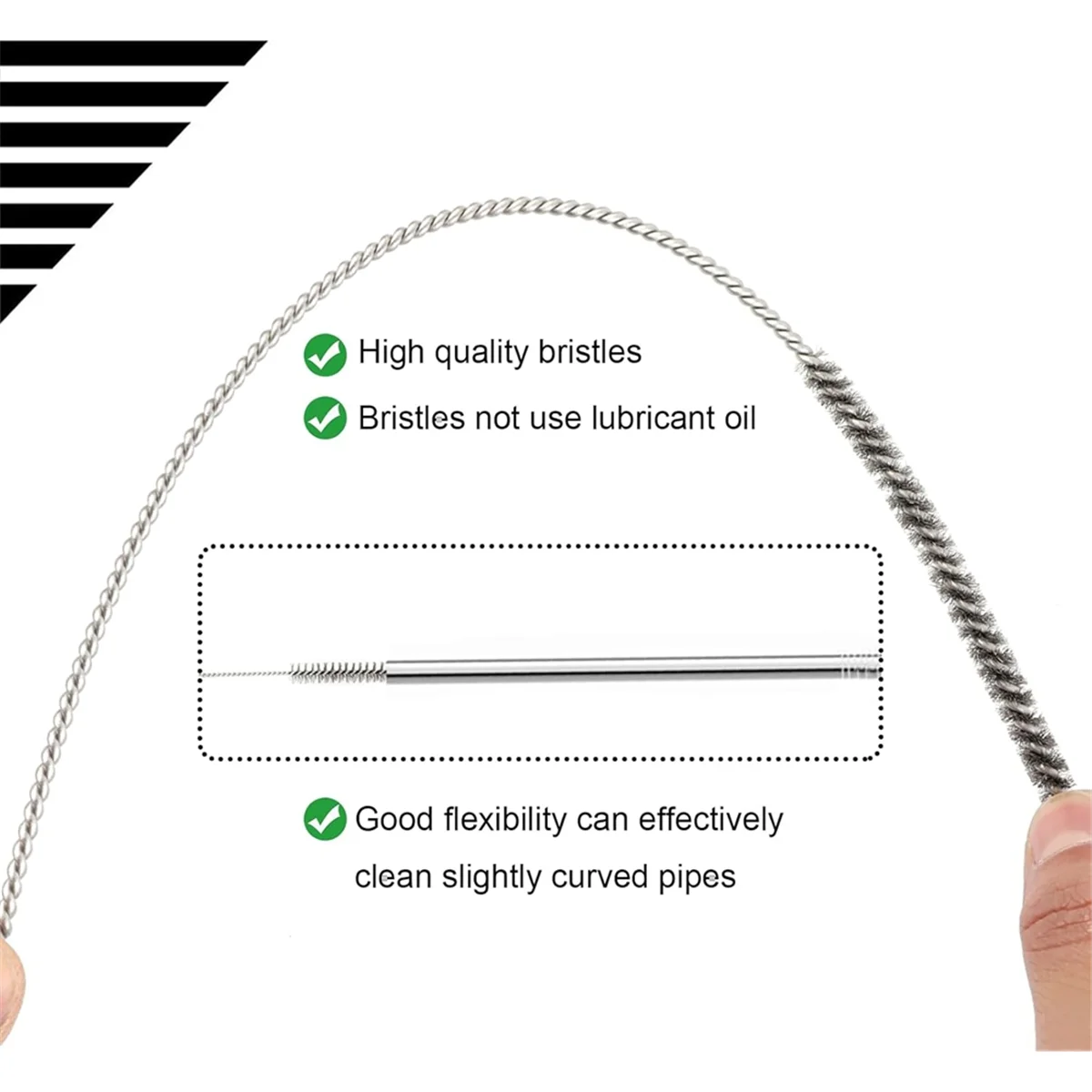 AA25 14pcs Stainless Steel Brass Wire Tube Brushes Set,12 Inch Long Wire Brushes for Pipe Cleaning Set, Tube Bottle Brush Kit