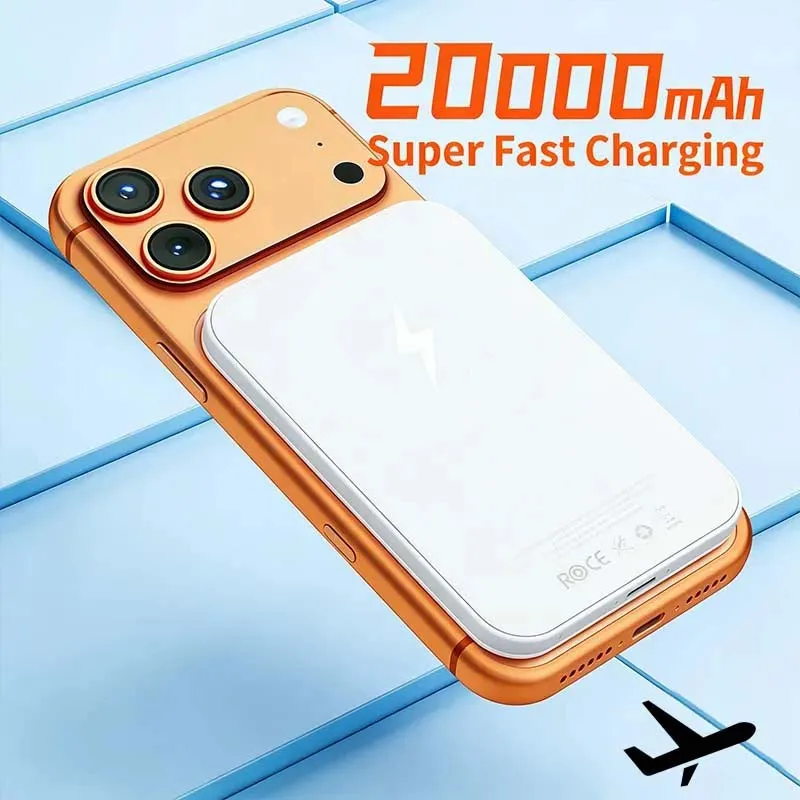 20000mAh Magnetic Power Bank PD 22.5W  Fast Charger For Magsafe Portable Auxiliary Battery For iPhone Air 17