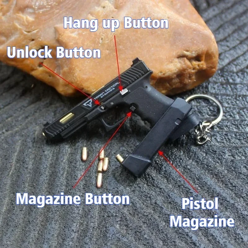 1:3 Size Alloy Empire GLK G34 Pistol Model Metal Gun Keychain Disassembly Toy Men's Gift Decoration Craft Figurines & Miniatures