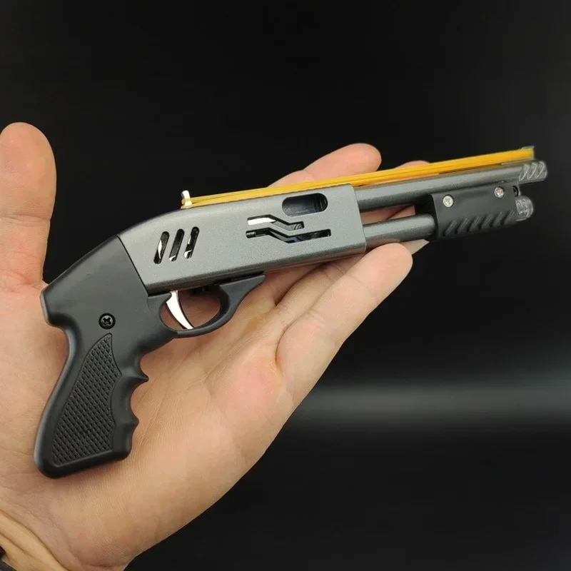 Alloy Rubber Band Shotgun 8 Burst Rubber Toy Model Ornaments Toys Gun Decompression Gadgets Men's Gifts Figurines & Miniatures