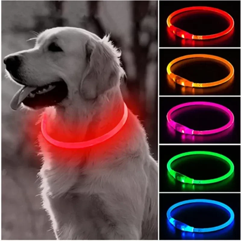 Led Light Dog Collar Detachable Glowing Usb Charging Luminous Leash  Pet Dogs Products Usb Charge Luminous Pet Accessories