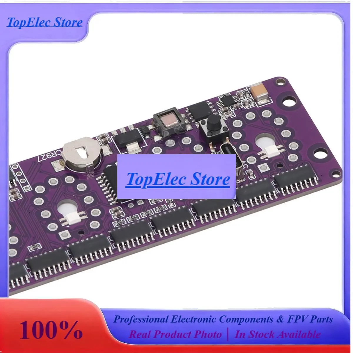 TopsNixie Clock Circuit Board Accurate Timing Back Color Setting 5V 2A Digital Tube Clock Module Vintage Design