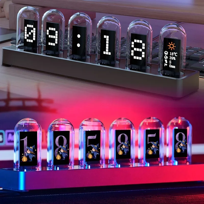 Quasi-Glow Tube Clock Computer Desktop Ornament, Destiny Stone Gate