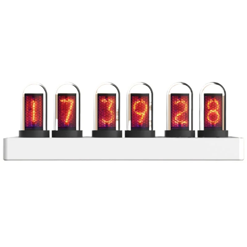 LED Tube Clock Vintage Digital RGB Glow Tube Clock Timer IPS Color Screen WiFi Weather Clocks Alarm Clocks Table Decoration