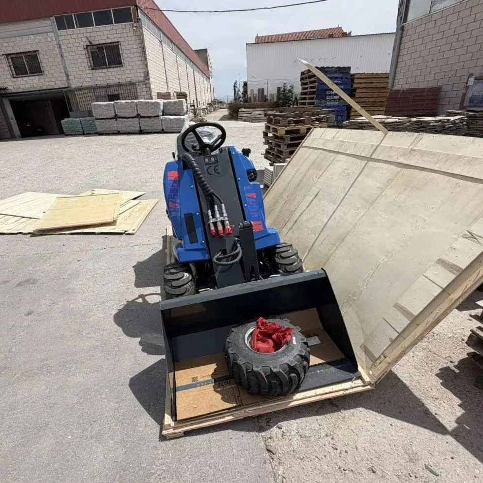 Compact Three Wheel Skid Steer Loader Small Multi Purpose Loader with Attachments for Farm Construction Landscaping
