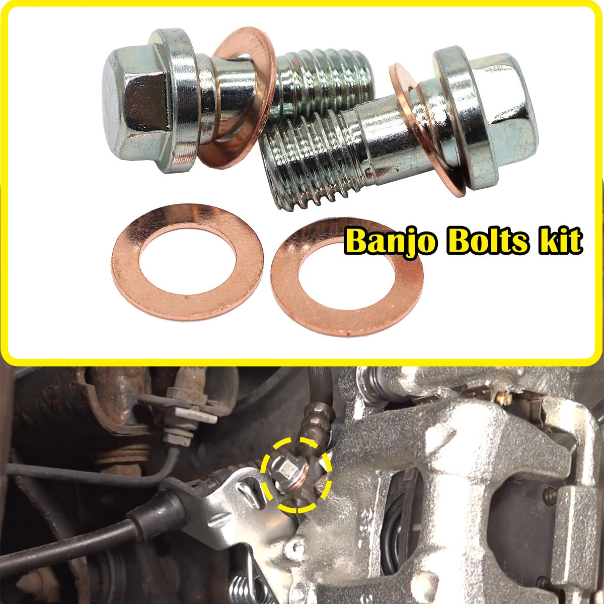 Caliper Hose Lines Banjo Fittings Bolts Copper Sealing CrushFor Jaguar S-Type Mini Cooper One R50 R52 R53 Opel Manta Saab 9-5