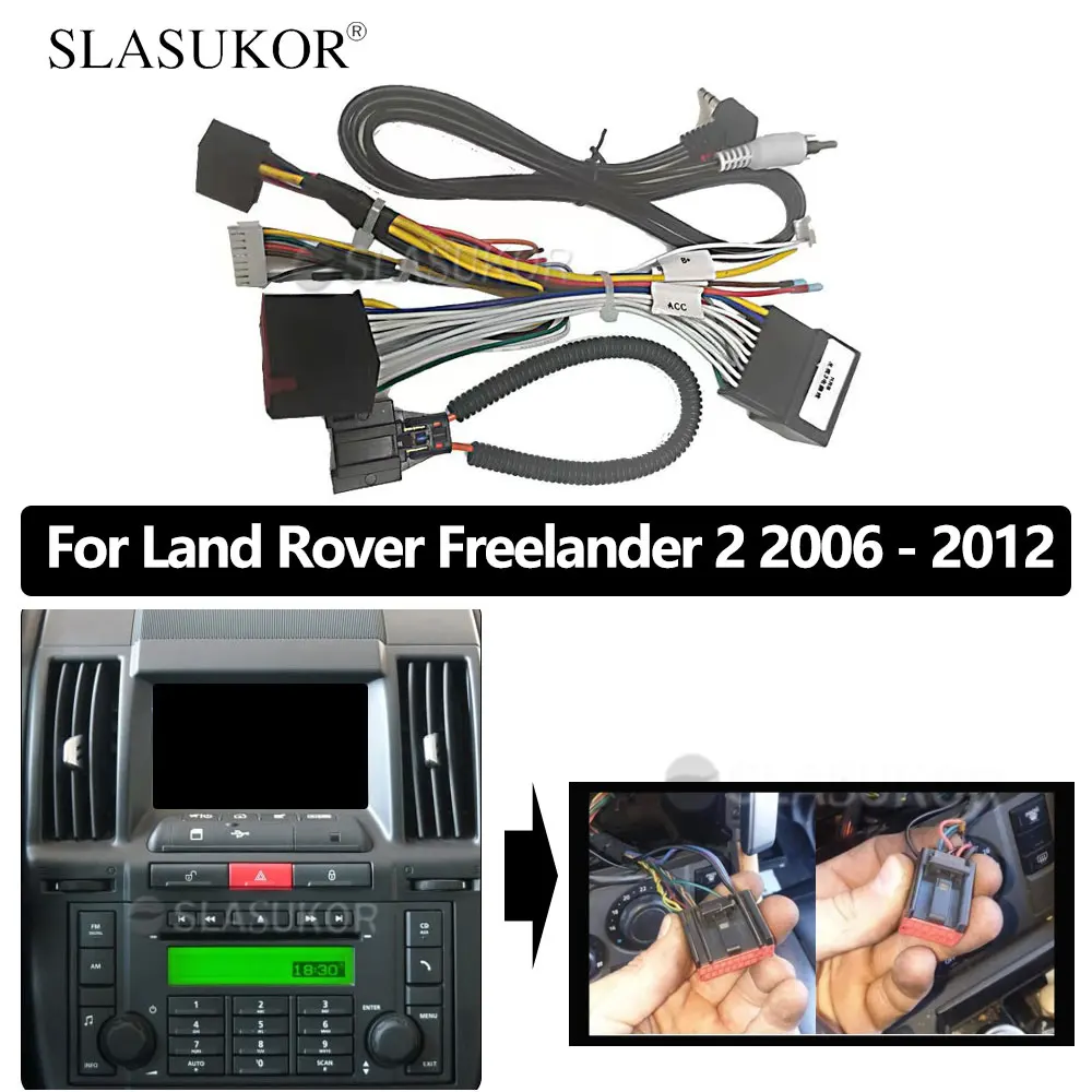 16 pin Android Radio For LAND ROVER FREELANDER 2 LR2 2006-2012 Power Cable Wiring Harness 2din Car stereo dvd Multimedia Cable