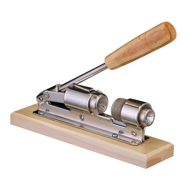 Adjustable Nut Cracker, Heavy Duty Metal Nut Opener with Wooden Handle, Professional Walnut Cracking Tool for Kitchen Use