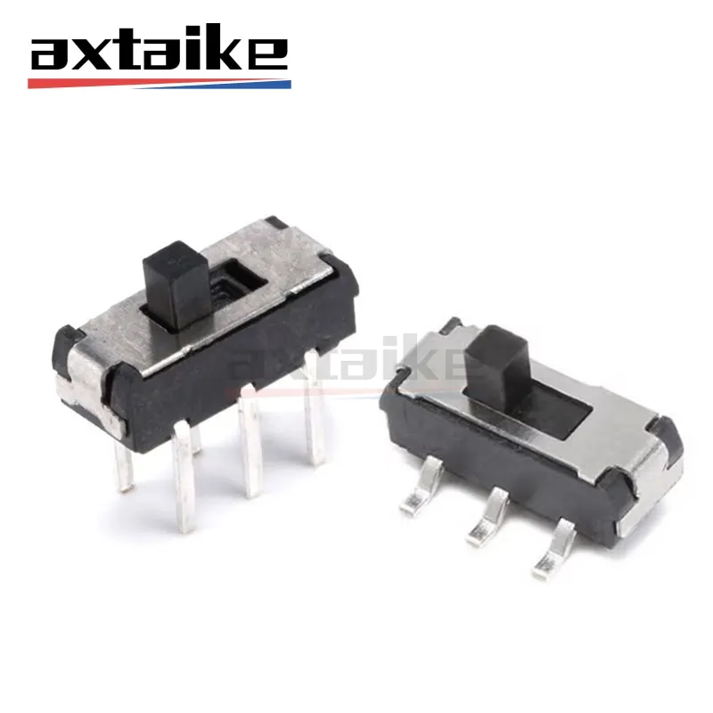 20PCS MSS22D18 DIP SMD Mini Slide Switch 2P2T Two-Row 6Pin Handle High 2MM For DVD Switch MSS-22D18G2 Toggle Power Switch SMT