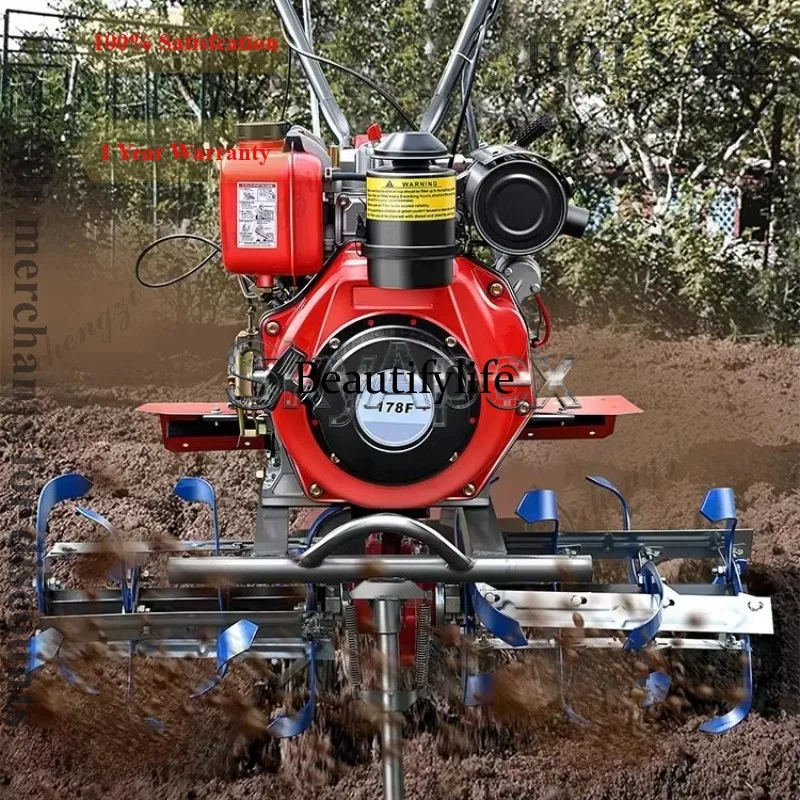 M81 New Mini Rotary Tiller Household Farm Cultivator Agricultural Plowing Machine Hard Soil Digging And Land Turning Equipment