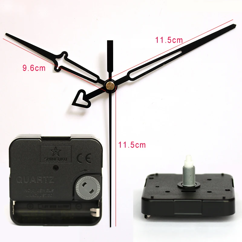 11.5mm Screw Axis Clock Mechanism with 10# Hands Silent Sweep Quartz Movement Plastic DIY Clock Accessory Kits