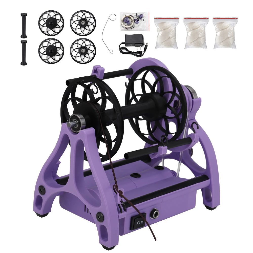 Pro E-spinner Wool Spinning Wheel for Fiber Crafts Home Use with Foot Pedal，Electric Yarn Winder，Hand-spun Yarn Making Tool
