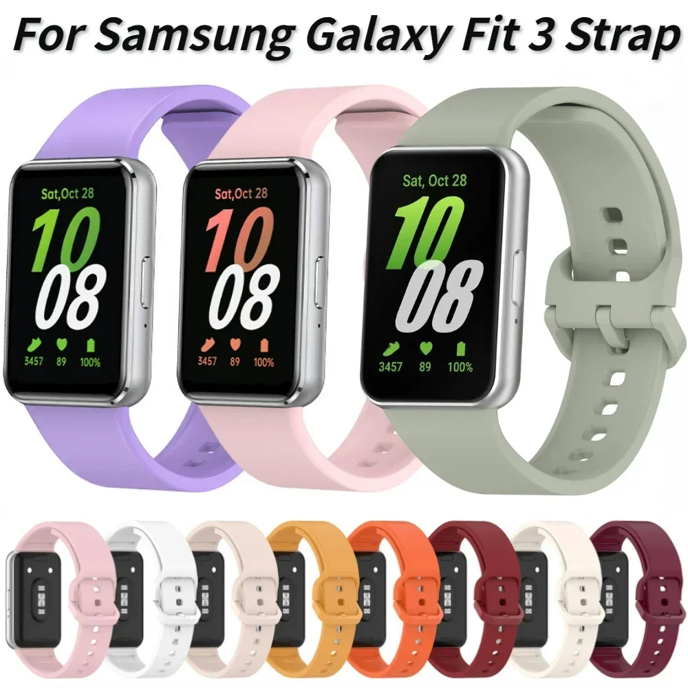 Silicone Sport Strap for Samsung Galaxy Fit 3 SM-R390 Smart Watch Replaceable wristband for Samsung Galaxy Fit 3 Correa Belt