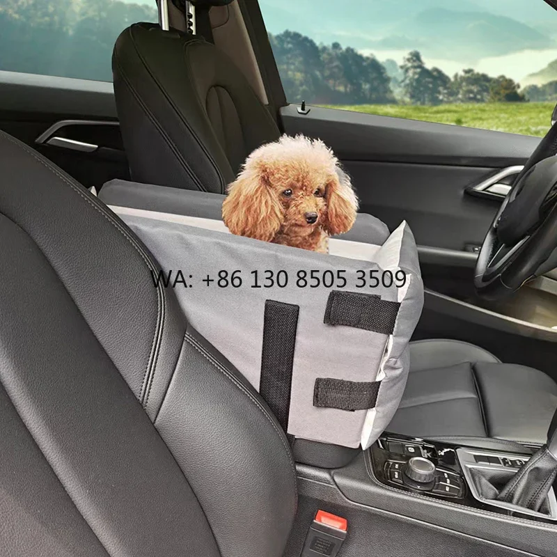 Non-Slip Durable Washable Dual Duty Portable Travel Booster Armrest Center Console Dog Car Seat for Small Dog