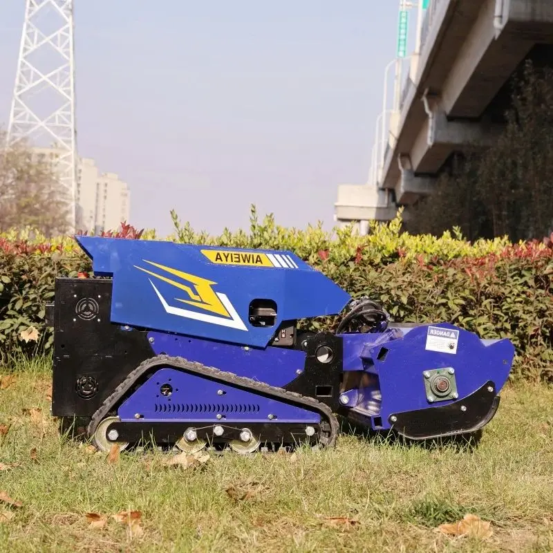 Customized High-power industrial-grade single-cylinder fully automatic tracked gas-powered flail mower with remote control EPA