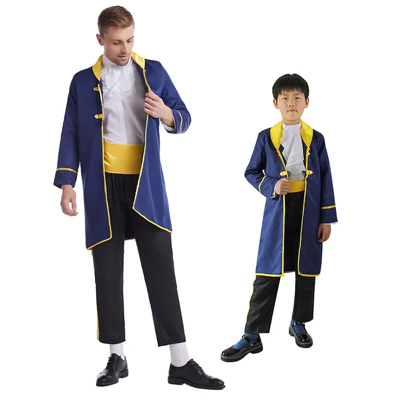 Prince Adam Cosplay Beast Uniform Beauty and The Beast Cosplay Costume Adult Kids Halloween Party for Men Fancy Dress Clothing
